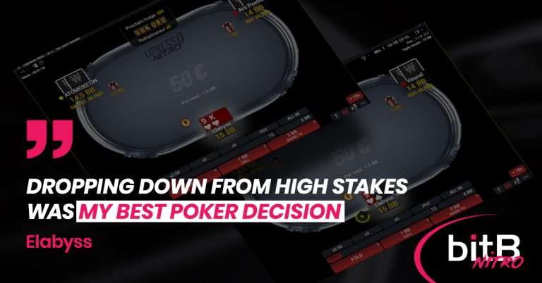 “Dropping down from high stakes was my best poker decision†Interview with bitB Spins player Elabyss